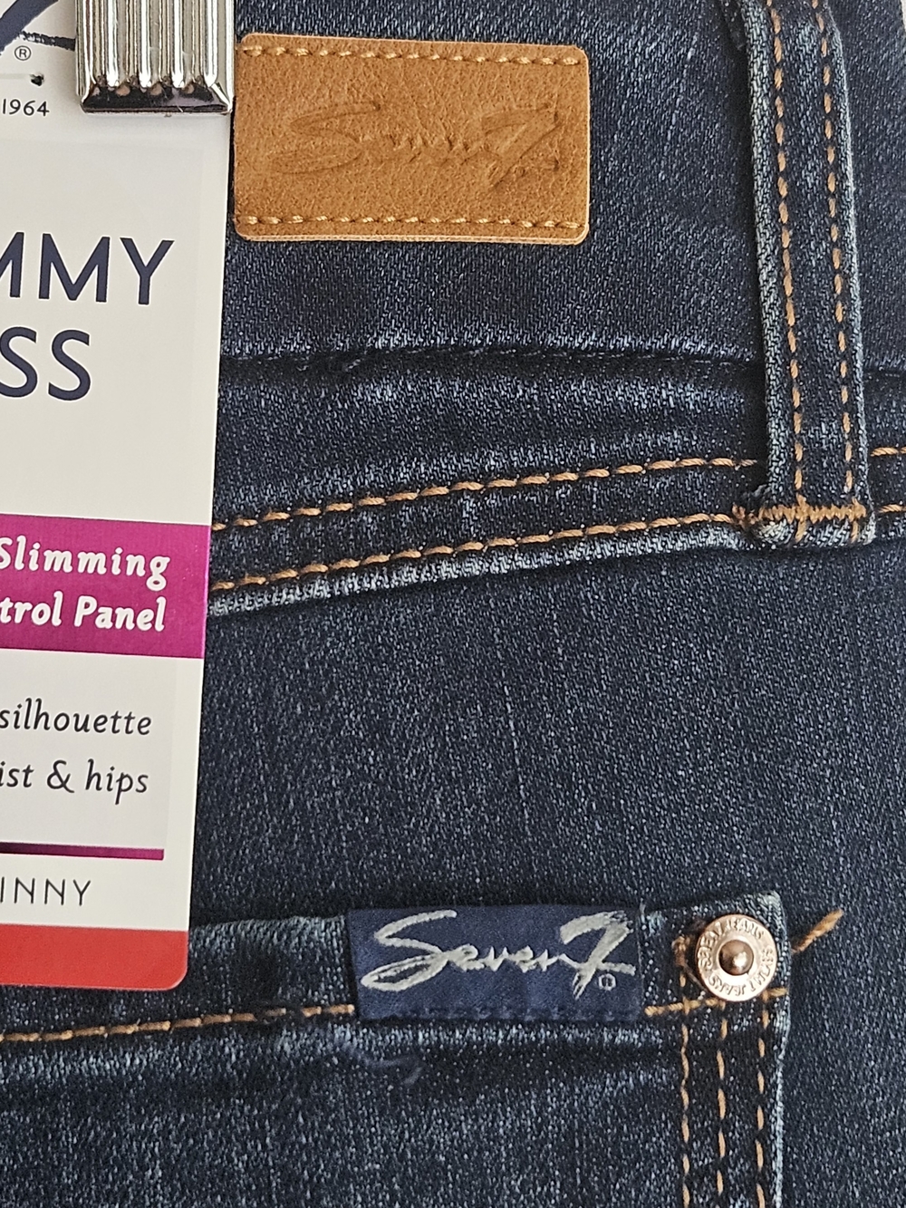 Seven 7 Tummyless High Rise Skinny Jeans Women's Size 14 Dark Wash NWT - Picture 8 of 15